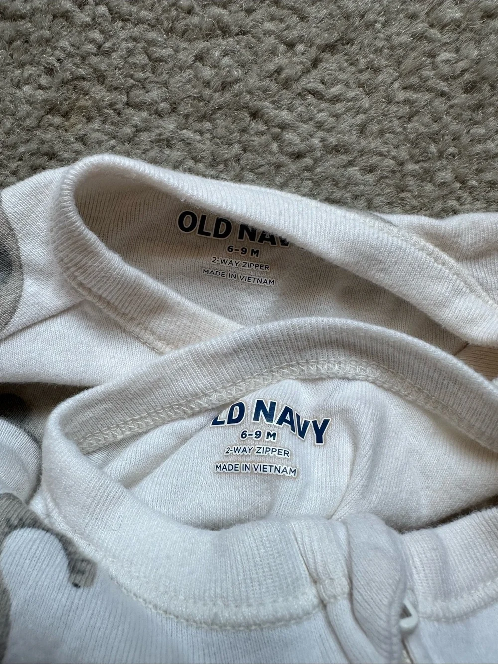 Old Navy lot of 8 footed two way zip closure sleeper footed pajamas 6-9 months